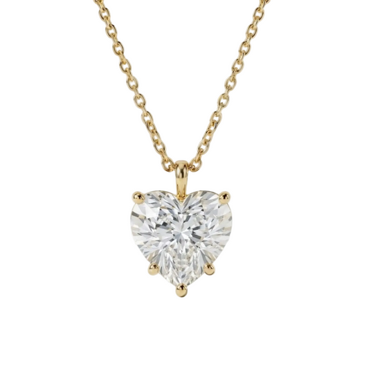 Bare Heart: Solitaire Lab-Grown Diamond Pendant Gold Vermeil