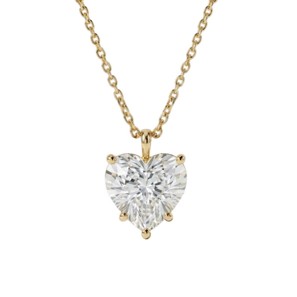 Bare Heart: Solitaire Lab-Grown Diamond Pendant Gold Vermeil