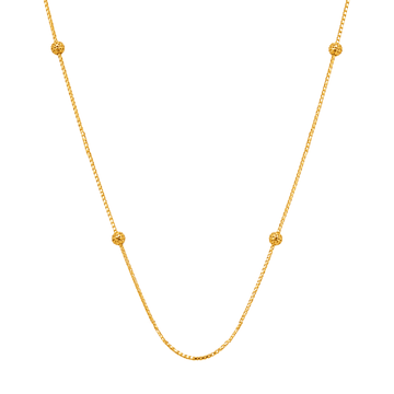 Elegant Textured Bead Link Gold Chain