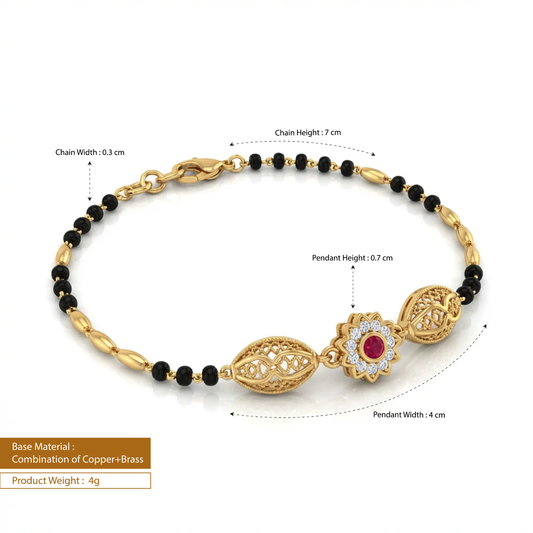 The Advika Ruby Mangalsutra Bracelet