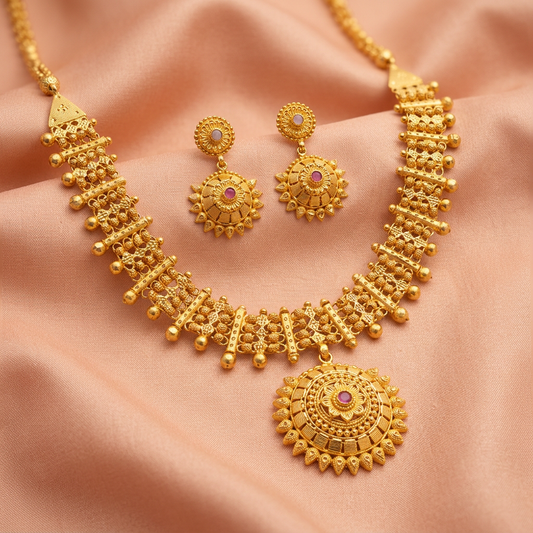 Ritvaa Sovereign Charm Necklace Set